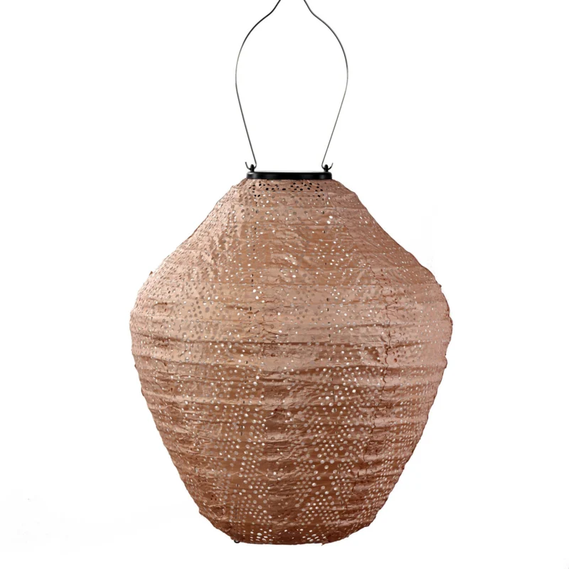 Solar Lampion Jar - Ikat Pink - 30 cm