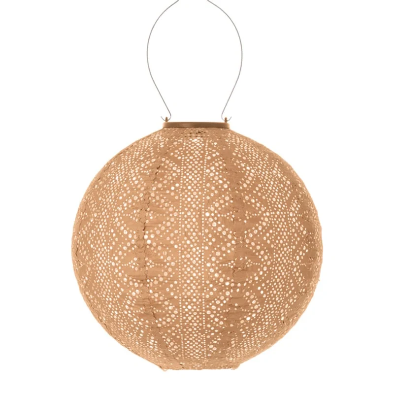 Solar Lampion Round - Lace Apricot - 30 cm