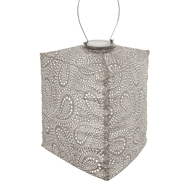 Solar Lampion Triangle - Paisley Light Taupe - 28 cm