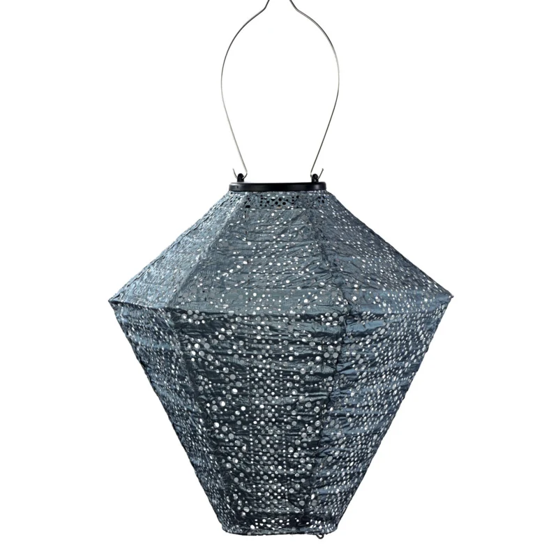 Solar Lampion Diamond - Lace Grey Blue - 28 cm