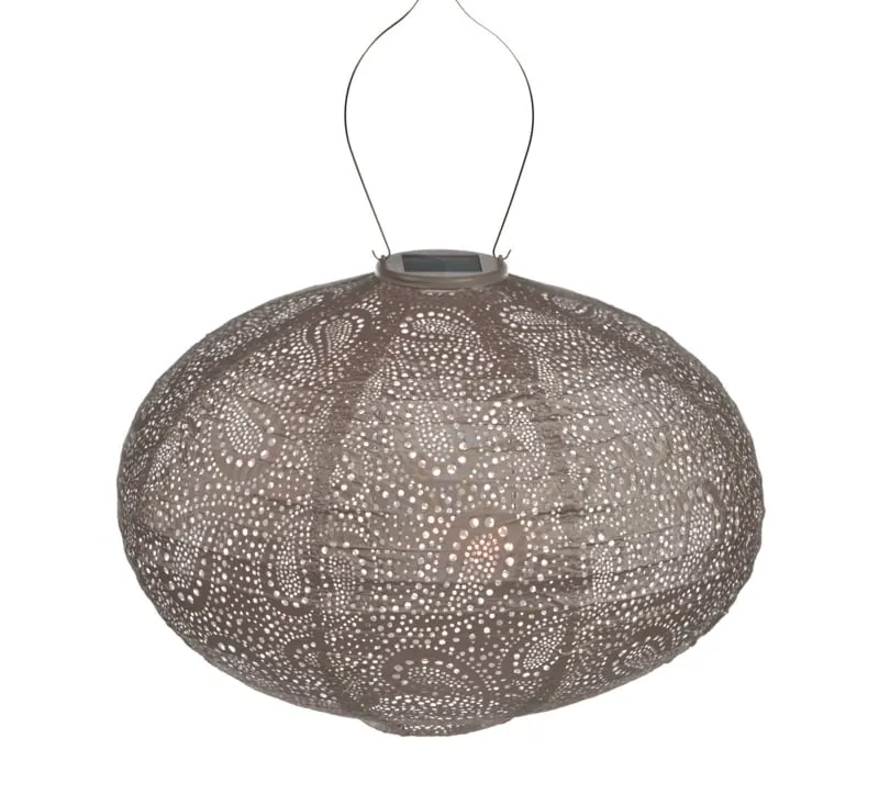 Solar Lampion Oval - Paisley Taupe - 40 cm