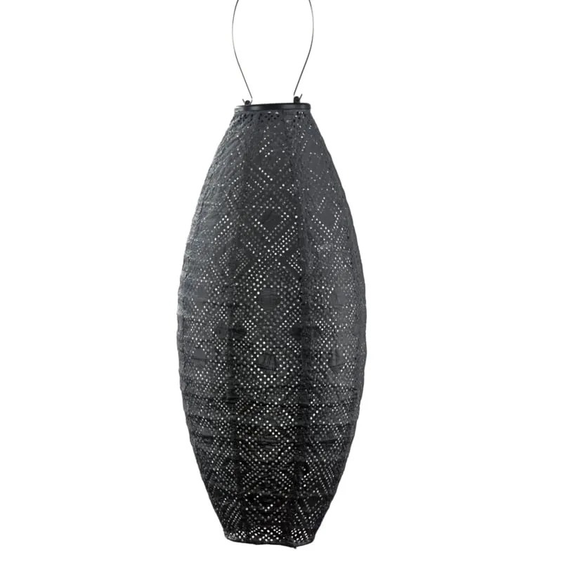 Solar Lampion Long Oval - Mosaic Dark Grey - 20 cm