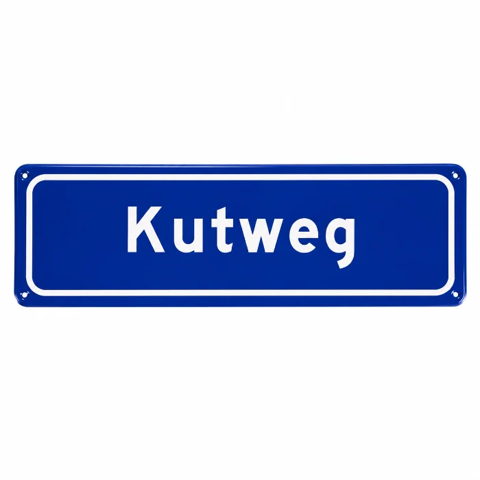 Metalen bord Kutweg