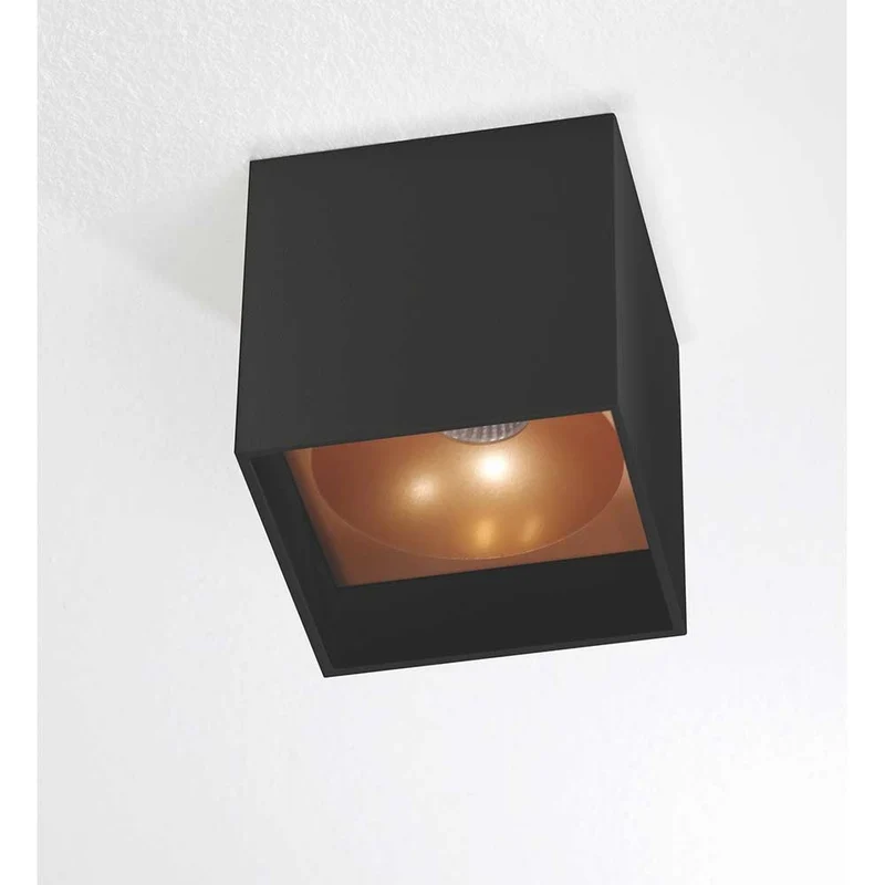 Artdelight Plafondlamp Brock - Zwart/Koper