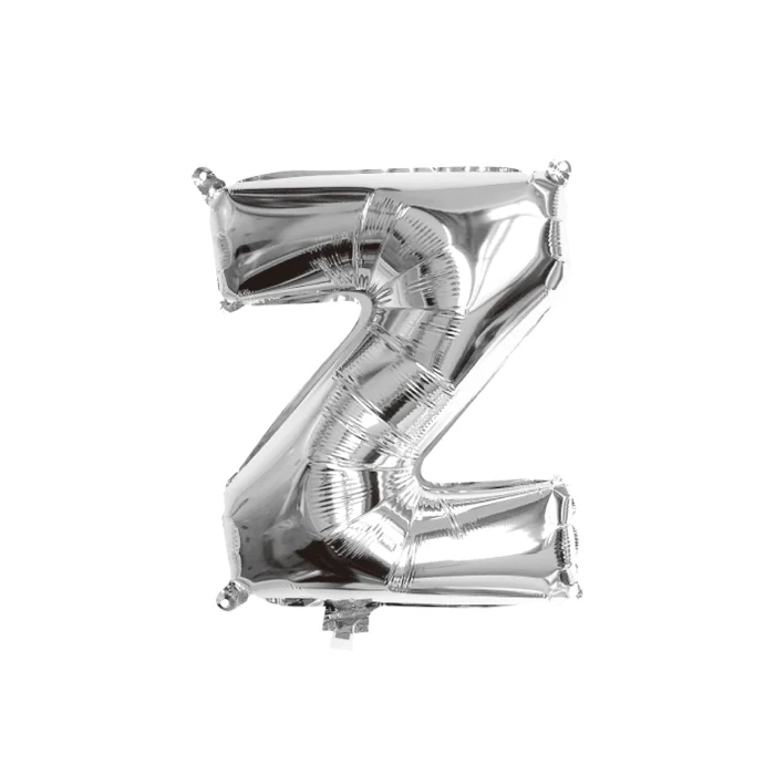 Folieballon letter Z zilver - 35 cm