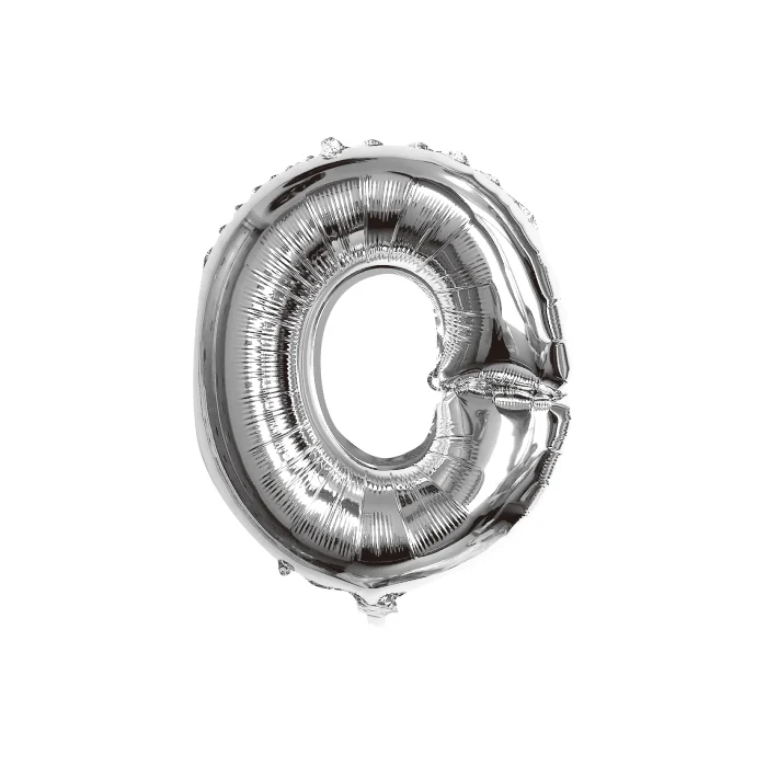 Folieballon letter O zilver - 35 cm