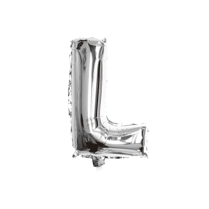 Folieballon letter L zilver - 35 cm