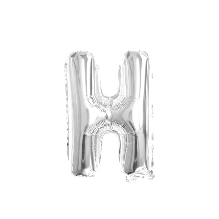 Folieballon letter H zilver - 35 cm