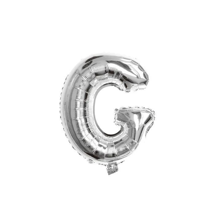 Folieballon letter G zilver - 35 cm