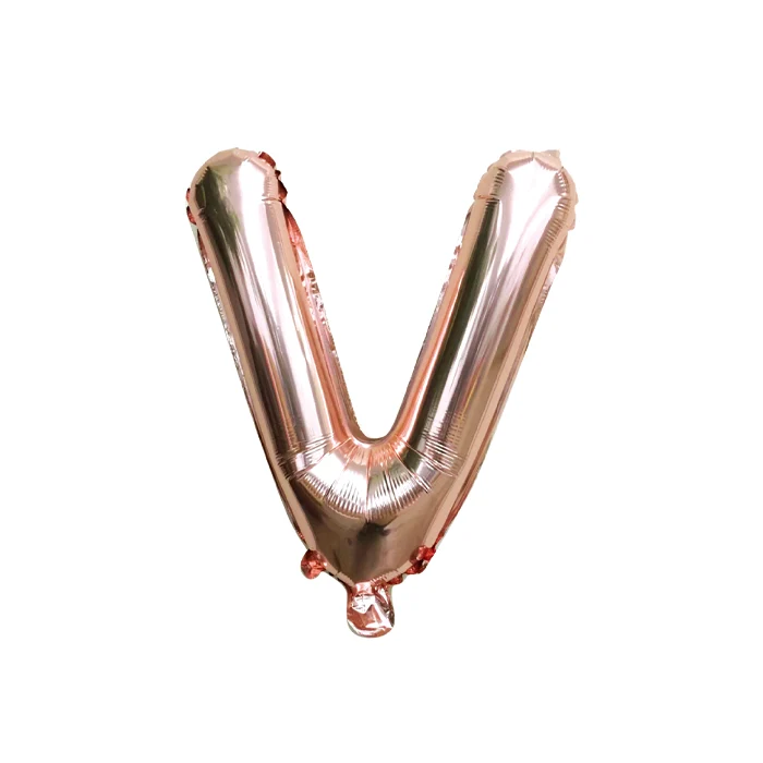 Folieballon letter V roségoud - 35 cm