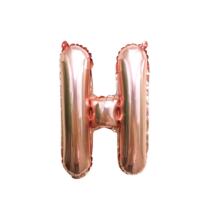 Folieballon letter H roségoud - 35 cm