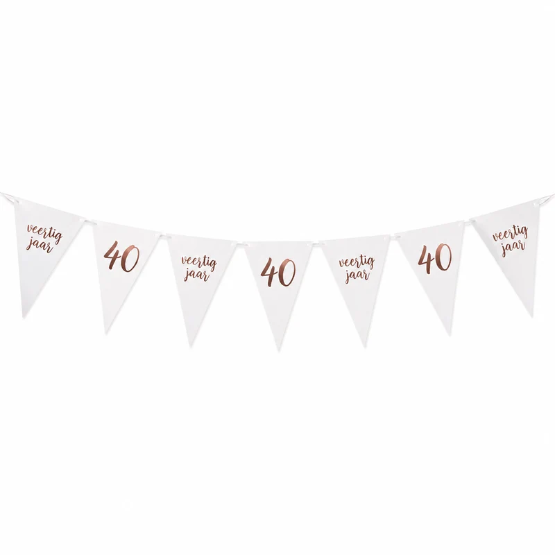 Vlaggenlijn 40 jaar roségoud - 4m