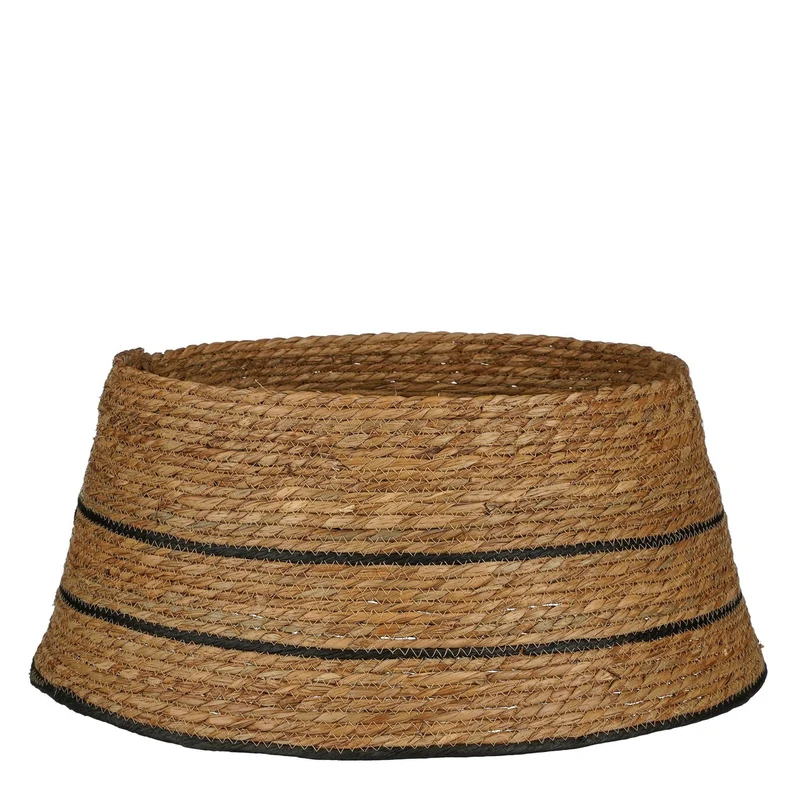 House of Seasons Kerstboomrok - H26 x Ø58 cm - FSC Mix - Zeegras - Naturel Bruin, Zwart