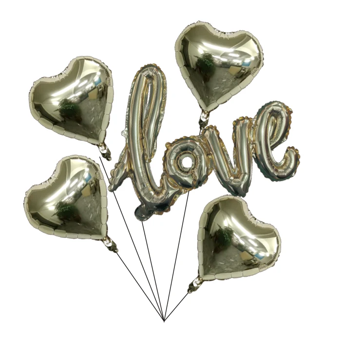 Folieballon Love + hartjes