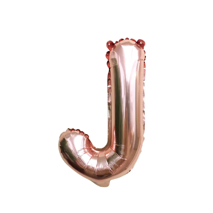 Folieballon letter J roségoud - 35 cm
