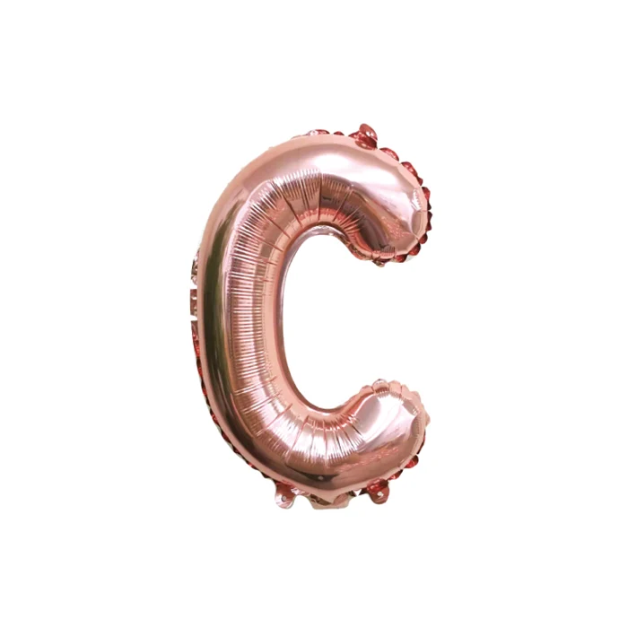 Folieballon letter C roségoud - 35 cm