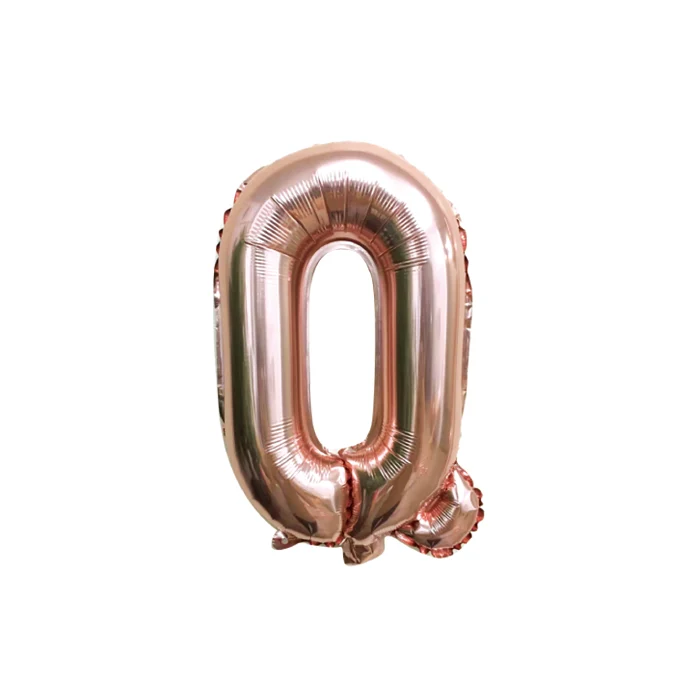 Folieballon letter Q roségoud - 35 cm