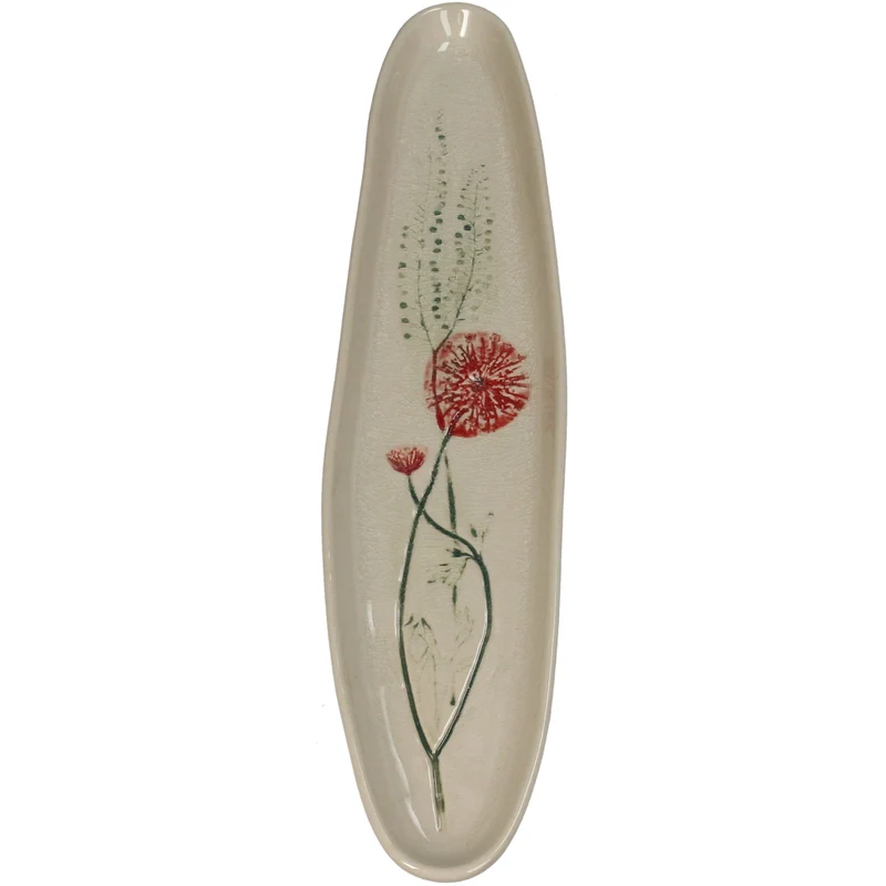 Plate Field Flower Stoneware Red 35x8x2cm