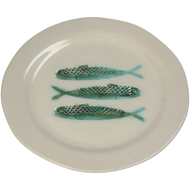 Plate Fish Stoneware Green 27.5x27.5x2cm