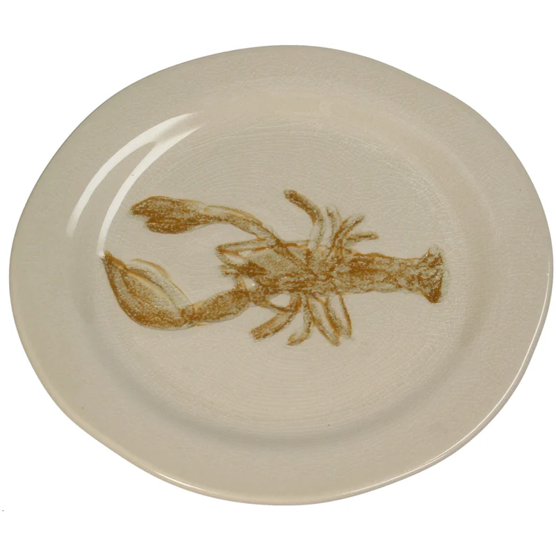 Plate Lobster Stoneware Brown 21.3x21.3x1.8cm