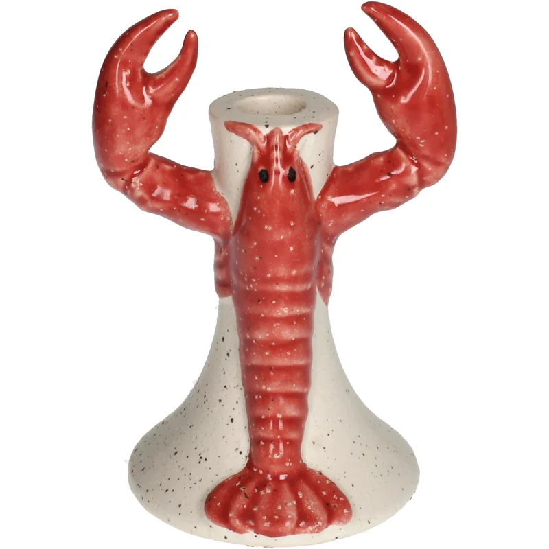 Candle Stick Lobster Stoneware Red 12.2x10.7x17.8cm