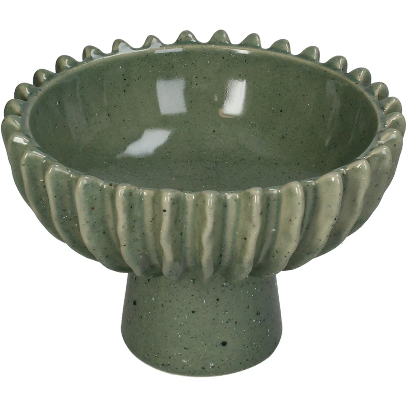 Bowl Stoneware Green 20.5x20.5x14cm