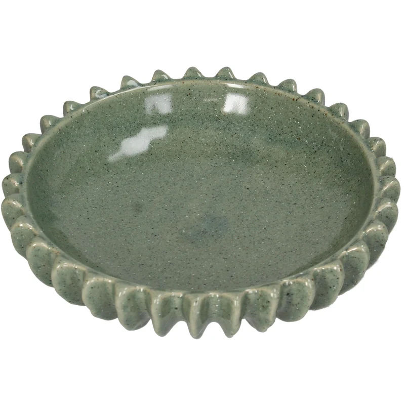 Bowl Stoneware Green 20x20x5.5cm
