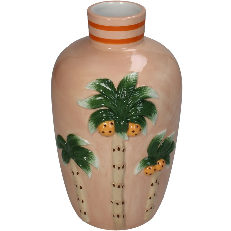 Vase Palm Tree Dolomite Peach 14.7x13.3x23cm