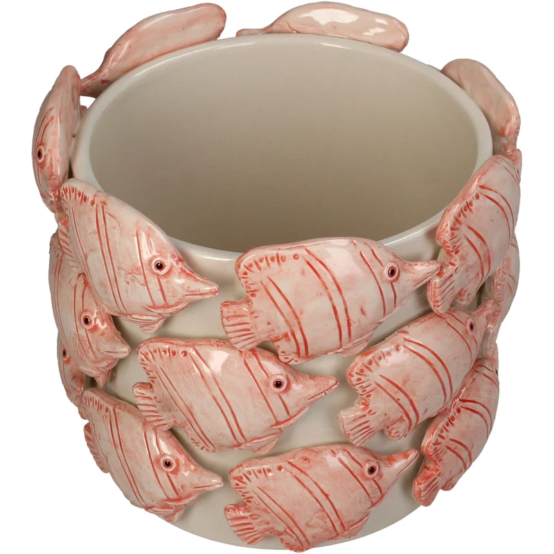 Planter Fish Dolomite Orange 18x18x15.5cm
