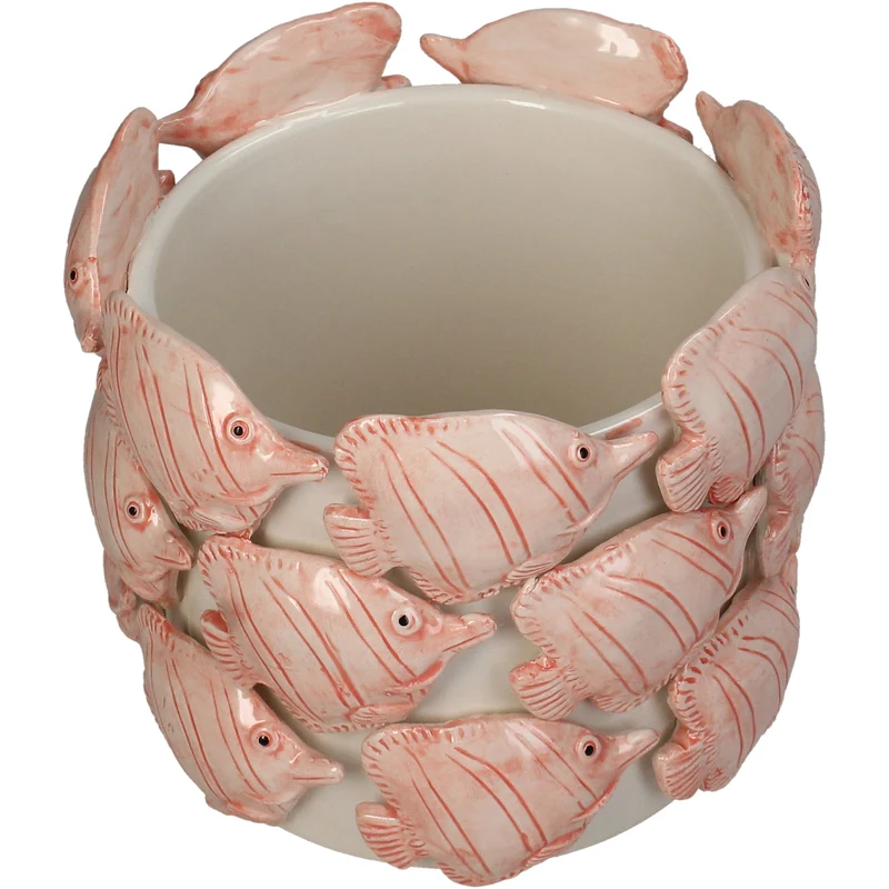 Planter Fish Dolomite Orange 16.5x16.5x14.5cm