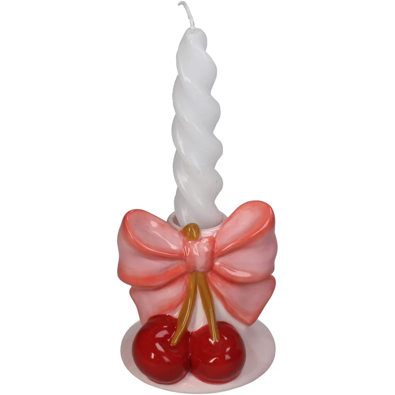 Candle Stick Bow Stoneware Multi 9.3x8.8x9.2cm