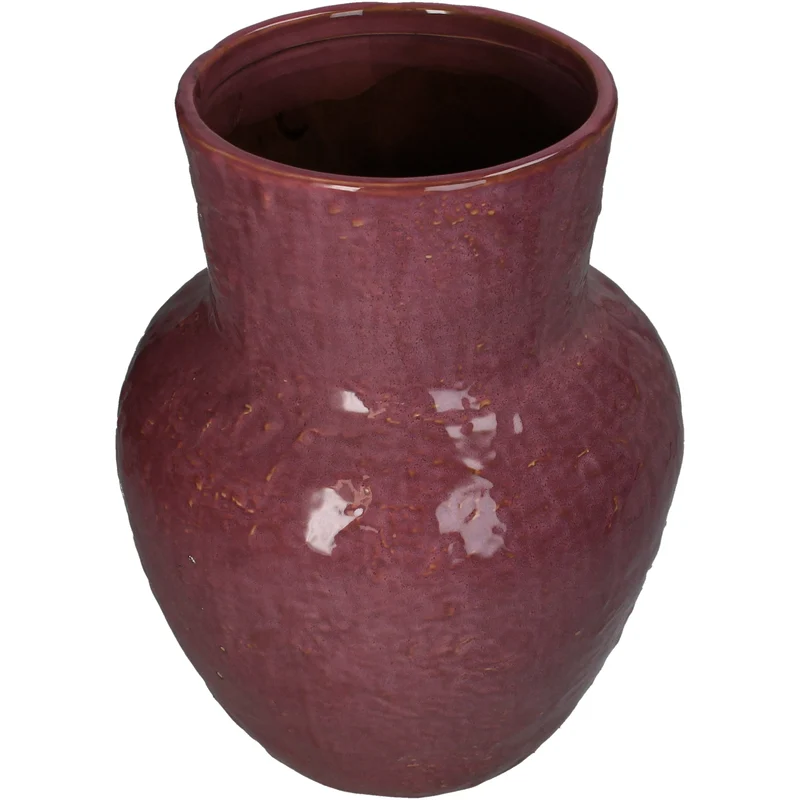 Vase Stoneware Dark Pink 24x24x30cm