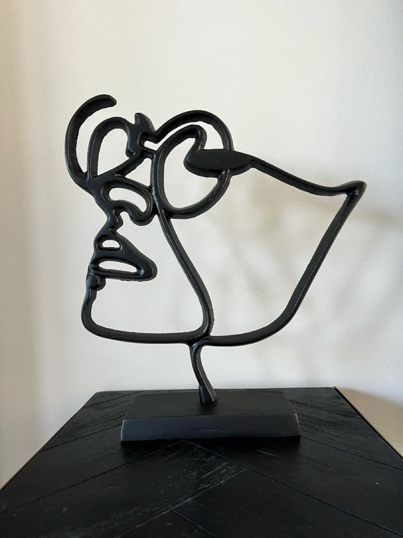 Ornament op standaard FACE Bril - 34x8x35 cm - Zwart