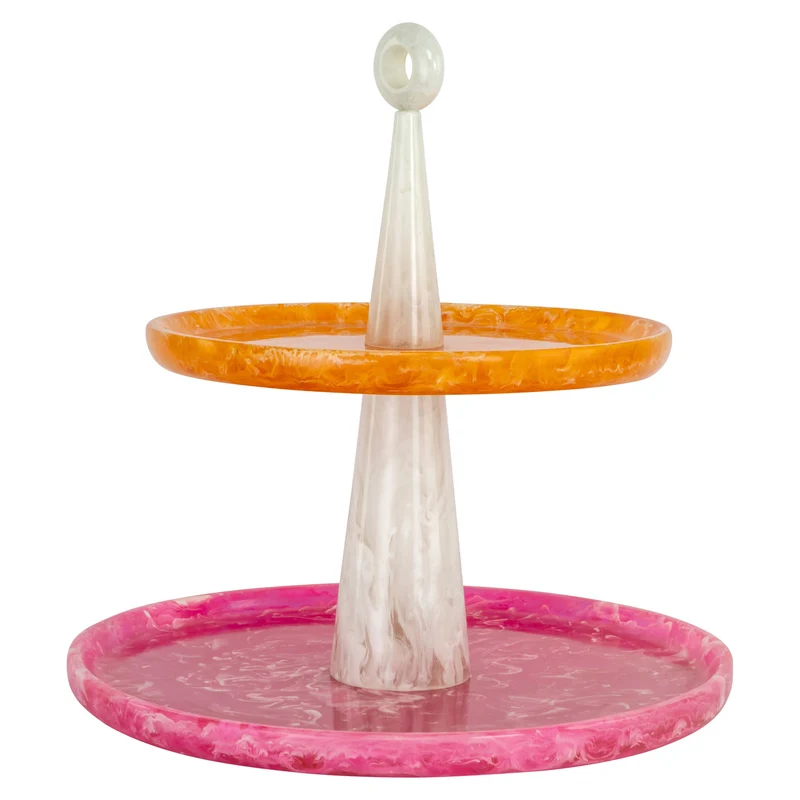 Taartplateau Posy - Pink/orange