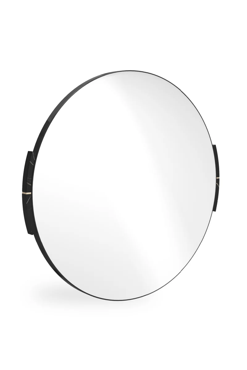 Spiegel Overlap - Rond - Black marble