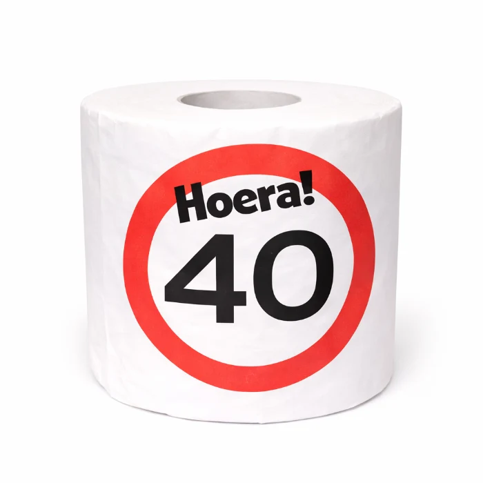 WC rol 40 jaar verkeersbord