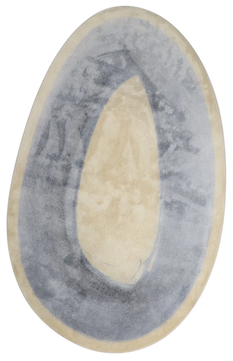 Vloerkleed Brush Ovale - Petrol Grey