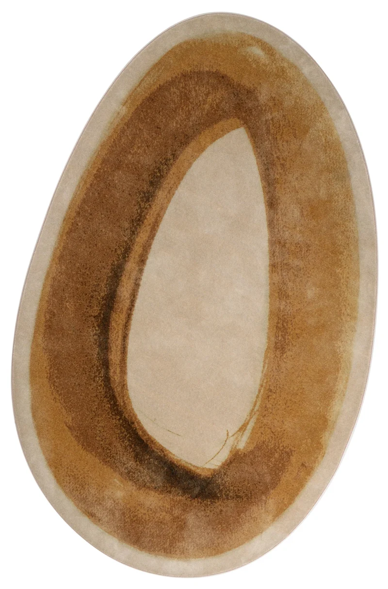 Vloerkleed Brush Ovale - Ocker Brown