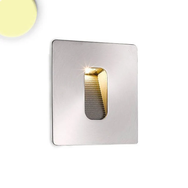 LED Wandeinbauleuchte eckig 3W Edelstahl Warmweiß IP65
