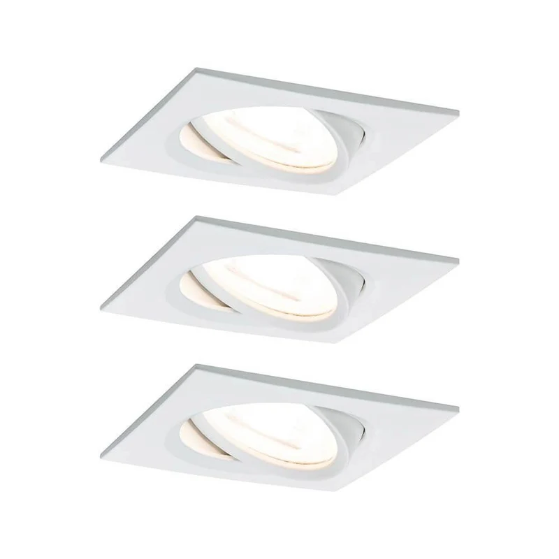 Einbauleuchten-Set Nova eckig LED 3-stepdim 3x6,5W Weiß