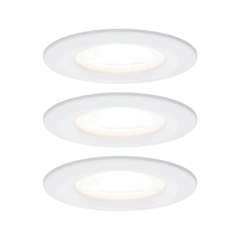 3er-Set LED Einbauleuchten-Set Nova rund starr IP44 3-stepdim Weiß