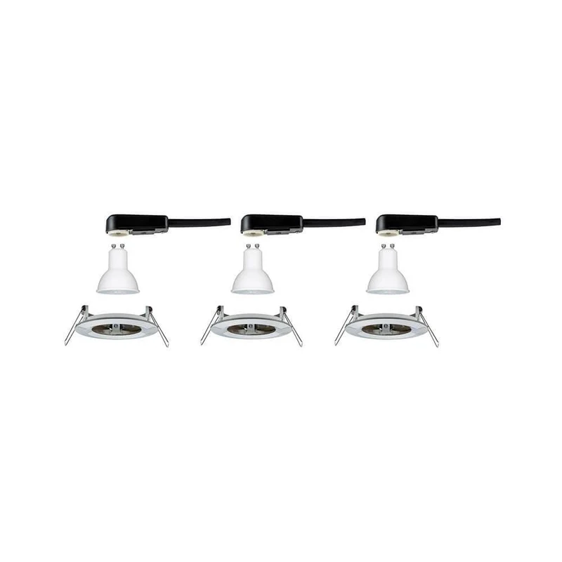 Einbauleuchten-Set Nova rund starr LED IP44 3x6,5W 2700K GU10