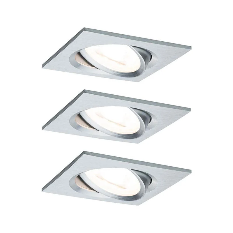 Einbauleuchten-Set Nova eckig schwenkbar LED 3x6,5W 2700K GU10