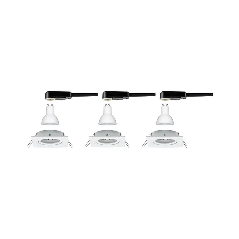 Einbauleuchten-Set Nova eckig schwenkbar LED 3x6,5W 2700K GU10 Weiß
