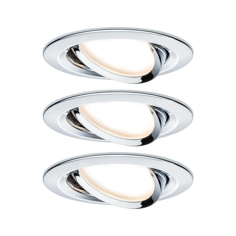 Einbauleuchten-Set Nova rund schwenkbar LED 3x6,5W 2700K GU10 Chrom