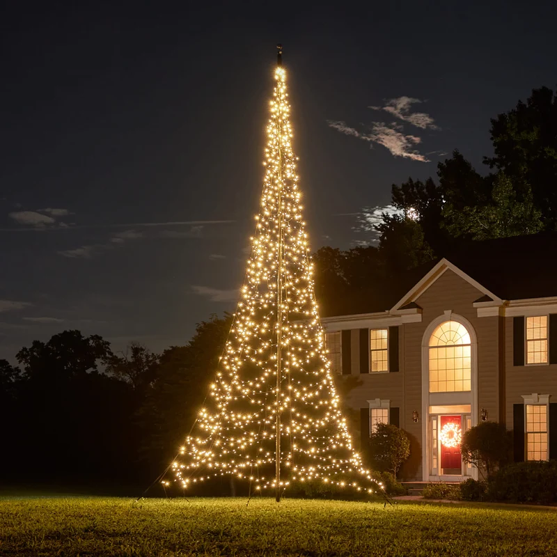 Fairybell Bundel | 7 meter | 1500 LED-lampjes | Warm wit | Inclusief vlaggenmast