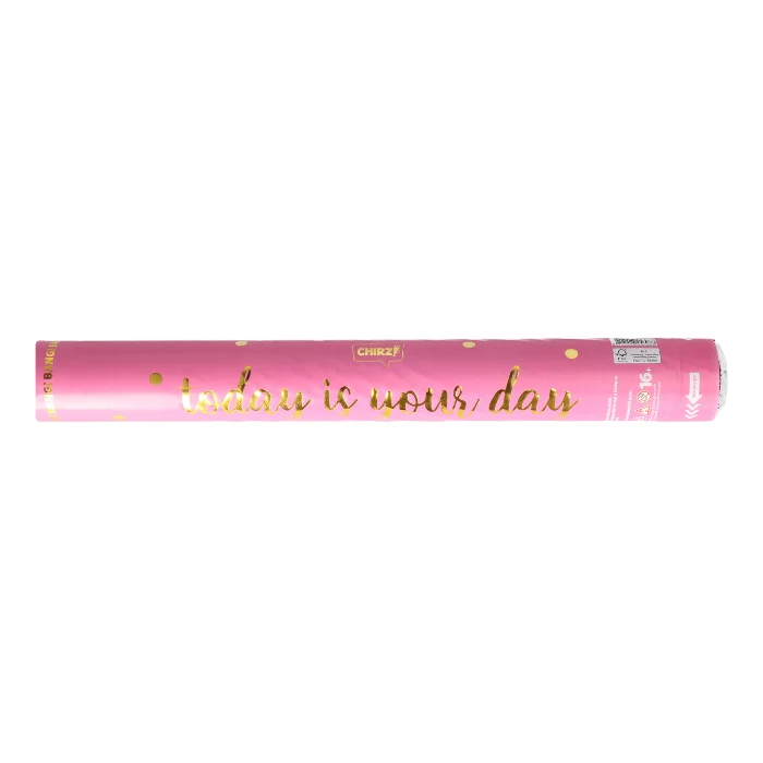 Party popper Roze Today is your day confetti goudkleur