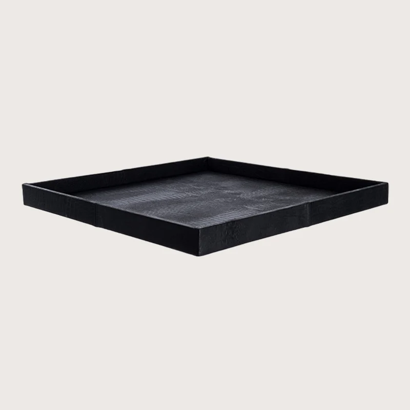 Dienblad - croco print - Zwart - L80 B80 H6