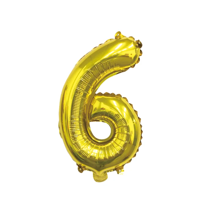 Folieballon cijfer 6 of 9 goud 70cm