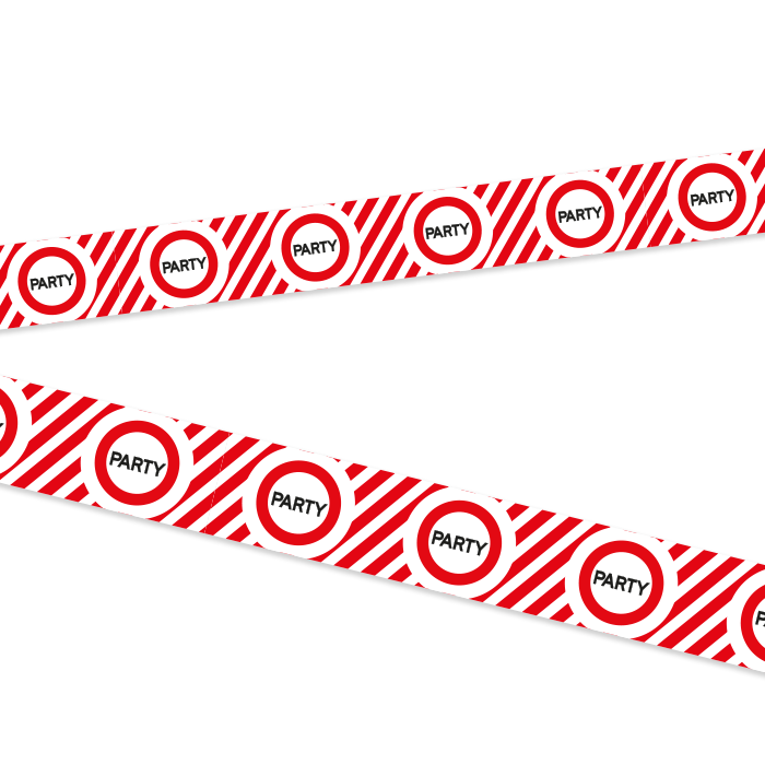 Afzetlint - party - rood/wit - 10m